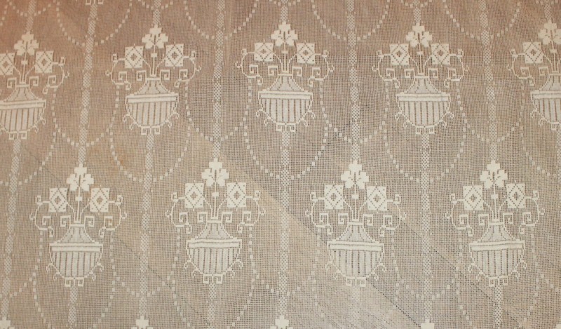 Vintage Victorian Style Lace Curtain Panel (1) Ecru 60”x 37” Rod Pocket