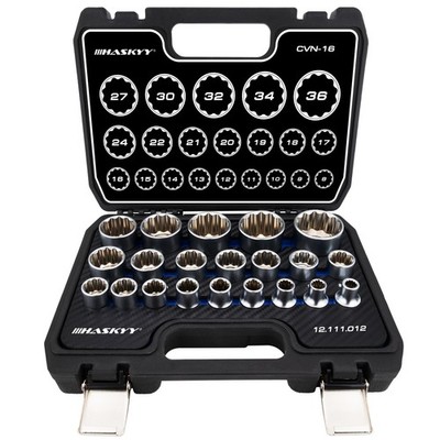 Vielzahn Stecknüsse Satz 21tlg Steckschlüssel Set Nusskasten Aussen Nüsse 8-36m