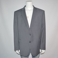 Mint RALPH LAUREN UltraFlex Stretch Wool Gray Sharkskin Blazer Suit Jacket 50L
