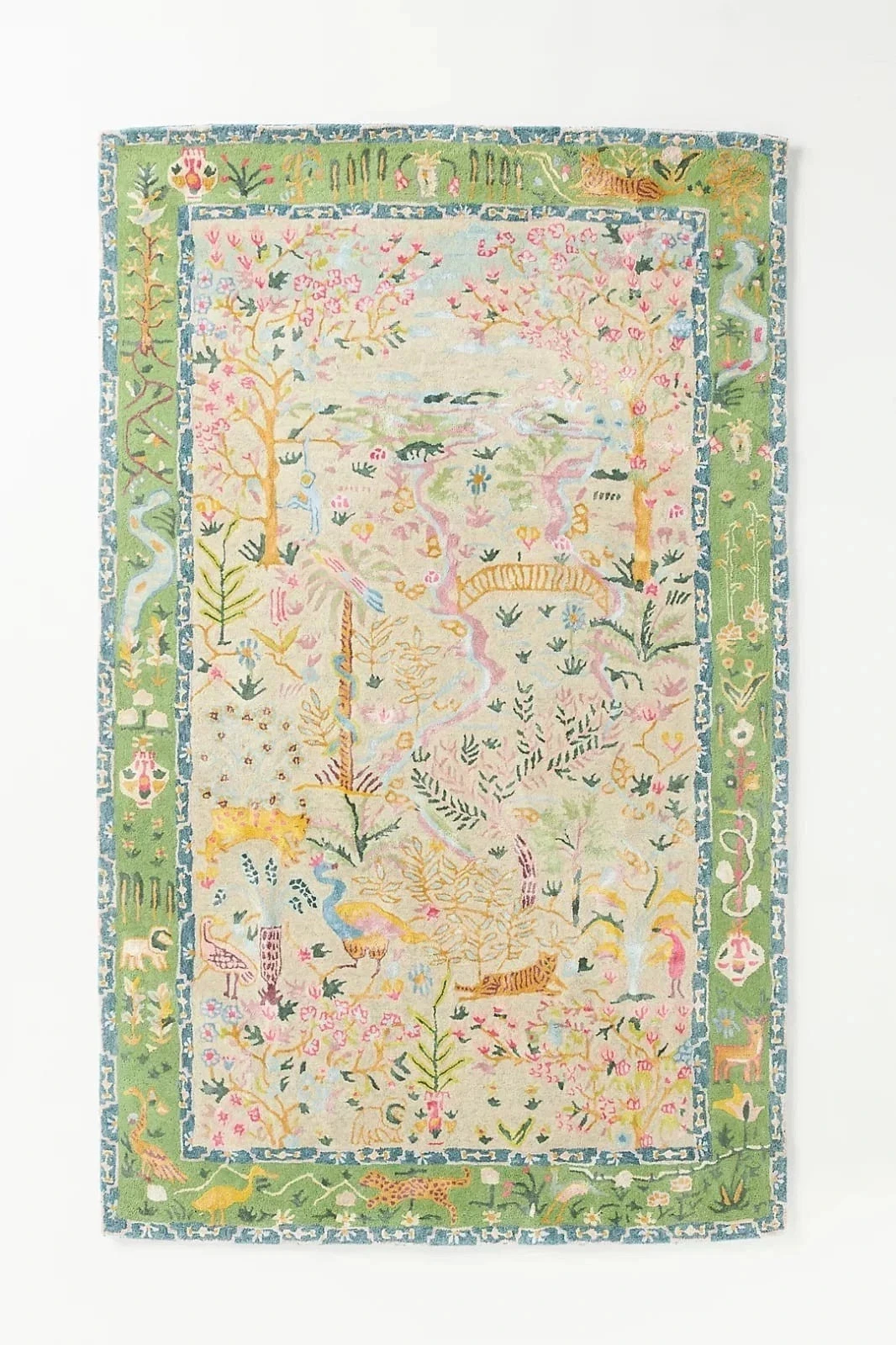 Tales Menagerie Rug Hand Tufted Rug Wool & Silk Area Rug for Bedroom Living room