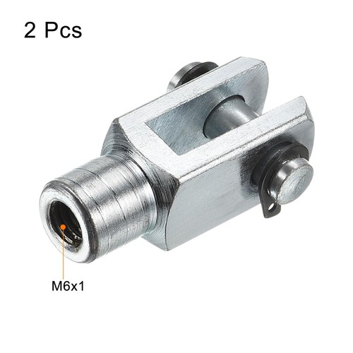 2pz Asta Cilindro Aria M6x1 Terminale Fessina Filettatura Connettore Y Argento - Foto 3 di 5