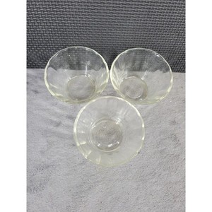 Set of 3 Vintage Anthony Hocking Fire-King Clear Glass Custard Cups Ramekins