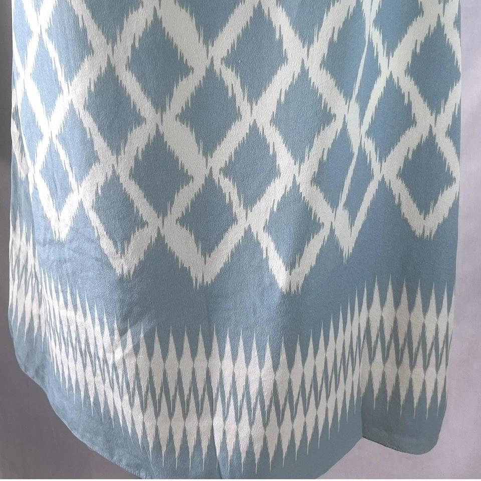 Moulinette Soeurs Anthropologie 100% шелк синий кремовый римские рукава 10 - Изображение 3 из 4