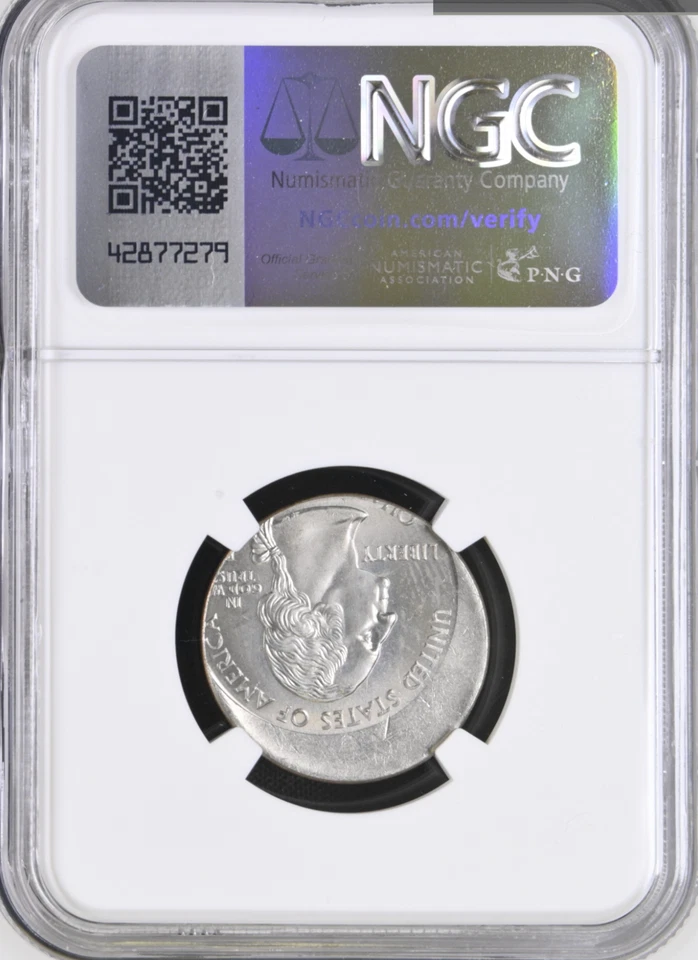 2000 P New Hampshire 25¢ NGC Mint Error MS 65 Off Center Box 29 Slot 8 - Image 2 of 2