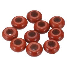 10 Pcs Natural Large Hole Gemstone Beads for DIY Jewelry Craft, Red Stone