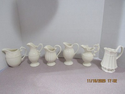 6 Thatcham Creamware Porcelain Creamer Pitcher  Ornate Detail Cream Beautiful!