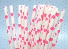 25 RETRO STRIPE PAPER DRINKING STRAWS VINTAGE POLKA PARTY WEDDING BIRTHDAY *UK