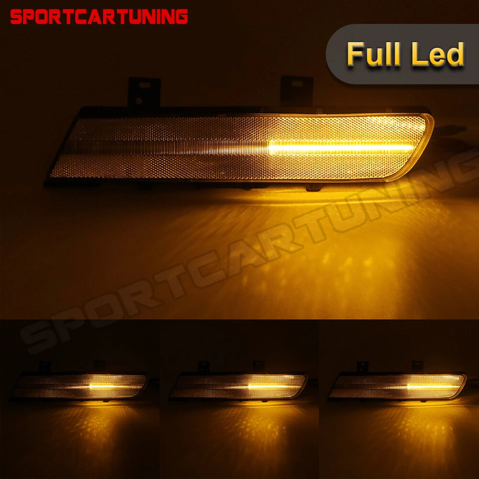 For 91-96 Chevrolet Corvette C4 Dynamic LED Side Marker Turn Signal Light Clear Foto 3 de 4