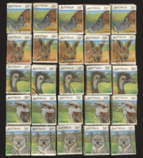 Australia Wholesale Reseller LOT of  500 SETS USED #992a-e BUNDLES Native Animal