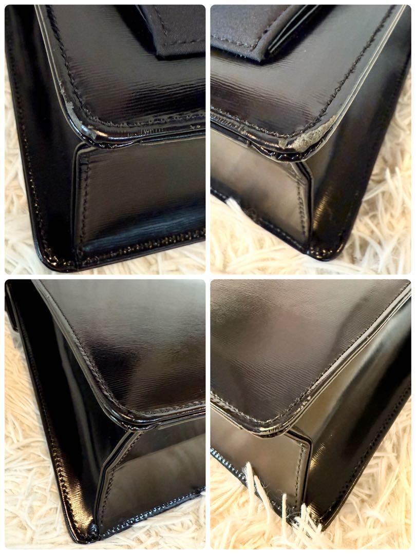 Borsa a tracolla vintage Yves Saint Laurent in pelle nera H26 L26 D8 cm con scatola