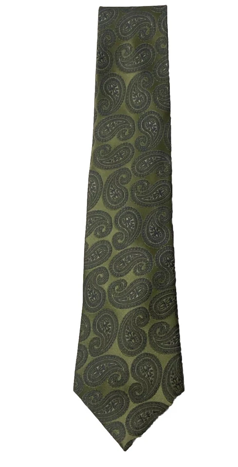 Men’s Club Room By Charter Club Tie 59” 100% Silk Green Paisley - Imagem 2 de 4