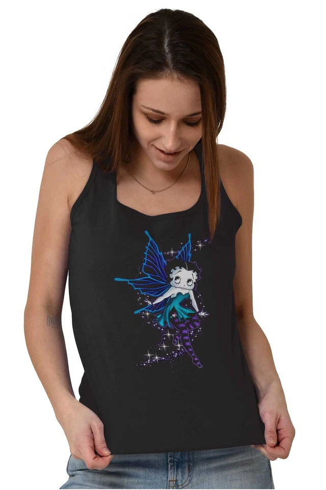 Camisetas sin mangas Betty Boop retro mágicas góticas dibujos animados de hadas para mujer espalda corredora Foto 4 de 4
