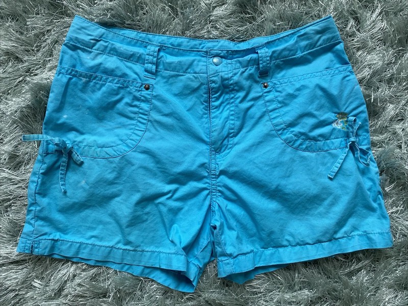 Girls Size 12 Healthtex Lightweight Quick Dry Cotton Shorts Solid Aqua W/Pockets