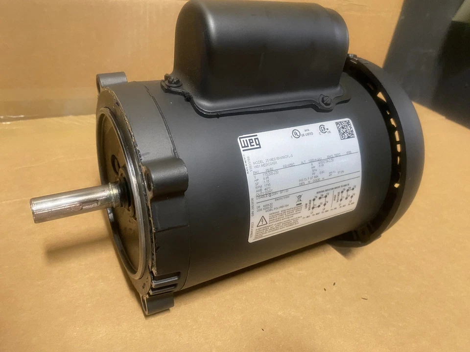 WEG 1/4 HP motor .2518ES1BW56CFL-S - Image 2 of 4