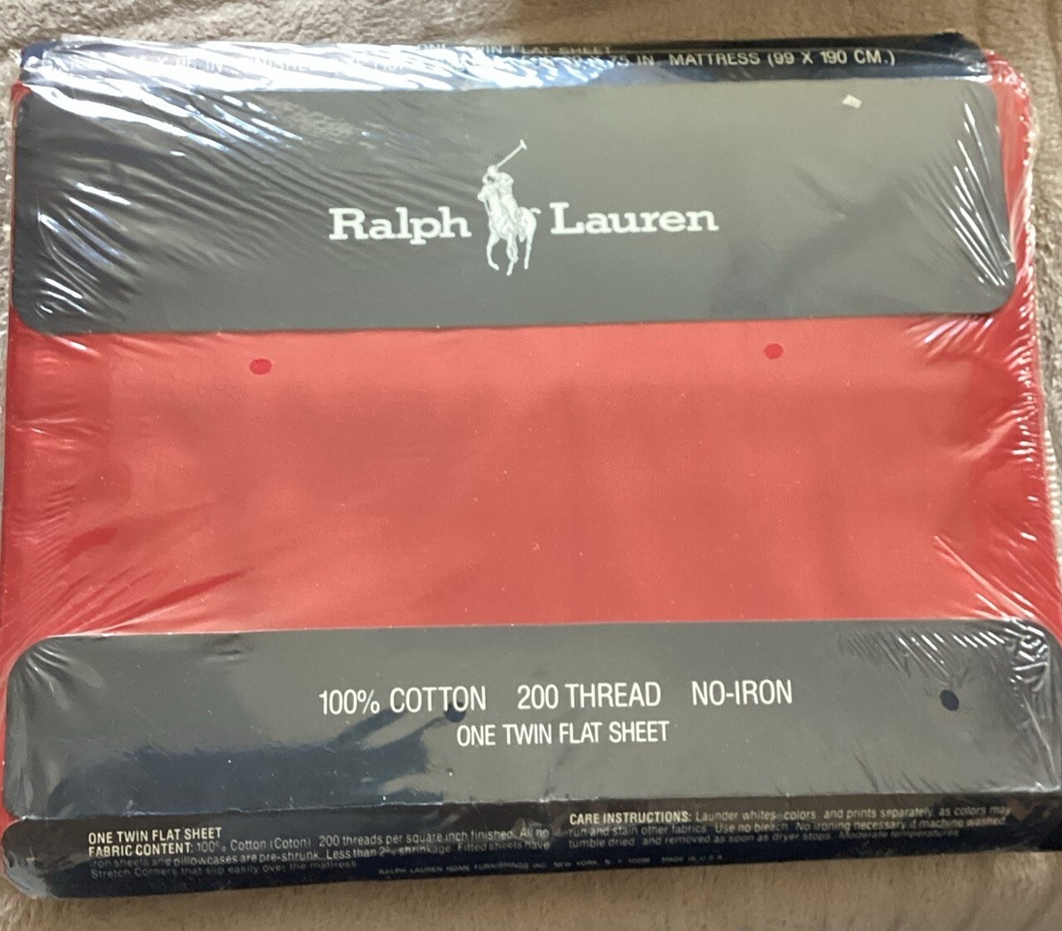 その他 Ralph Lauren Chino Sheet Twin Flat VTG Polo Ralph Lauren Blue Cotton Flat Twin Size Bed Sheet Bedding
