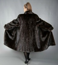 Xl-2xl New Saga Mink Fur Coat 100% Real Full Skins Beautiful Soft Lightweight