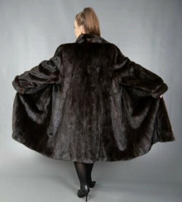 XL-2XL NEW SAGA MINK FUR COAT 100% REAL FULL SKINS BEAUTIFUL SOFT