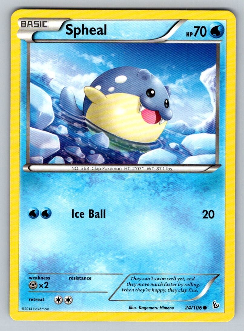 2014 Pokemon XY Flashfire NM Spheal 24/106