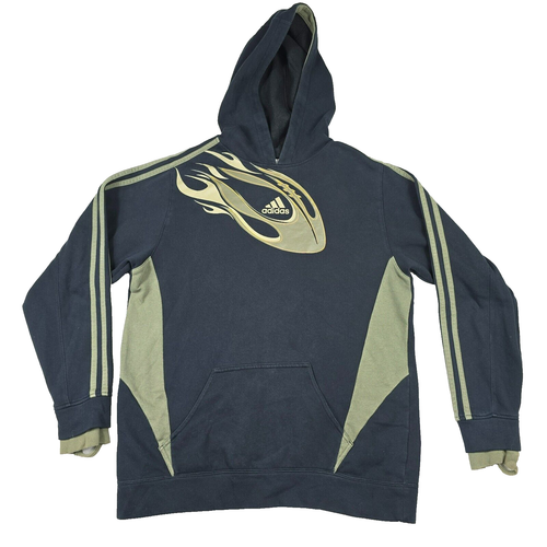 Adidas Y2K Flame Fußball Jugend Gr. XL taupe grün gold Hoodie