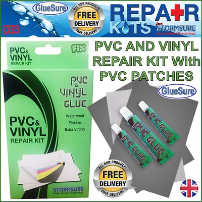 PVC AND VINYL REPAIR KIT With PVC PATCHES Hot Tubes Air Beds ...