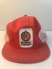 Vtg Golden Harvest Seeds USA K Products Snapback Trucker Hat 1980s