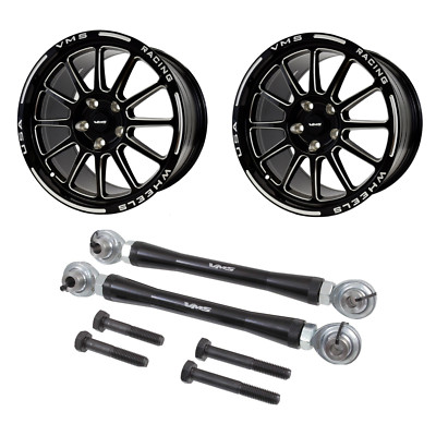 VMS WHEELS BLACK HAWK 17X10 5X115 & ADJUSTABLE SWAY BAR LINKS FOR 06-23 DODGE