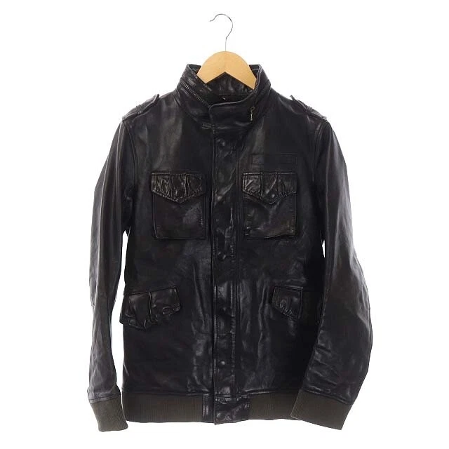 [Japan Used Fashion] Double J.K. Wjk M-65 Leather Jacket Blouson Black /Df  Os Me
