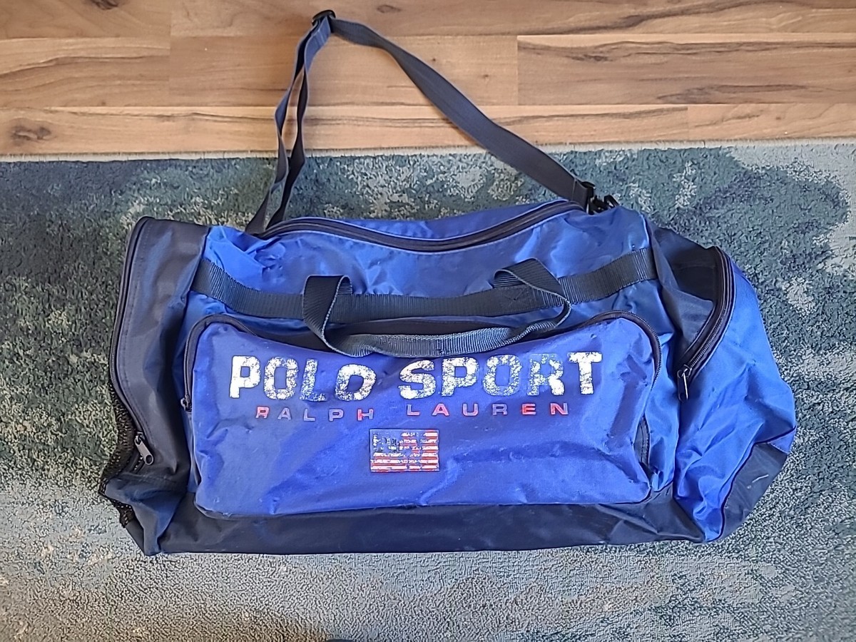 Vtg 90s Polo Sport Ralph Lauren Duffle Bag Gym Weekender  Polo Sport Ralph Lauren Vintage Blue Nylon Duffle Bag 90s Gym Travel Bag main image 0