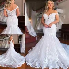 Luxuy Mermaid Wedding Dresses Off Shoulder Sleeveless Backless Bridal Gowns