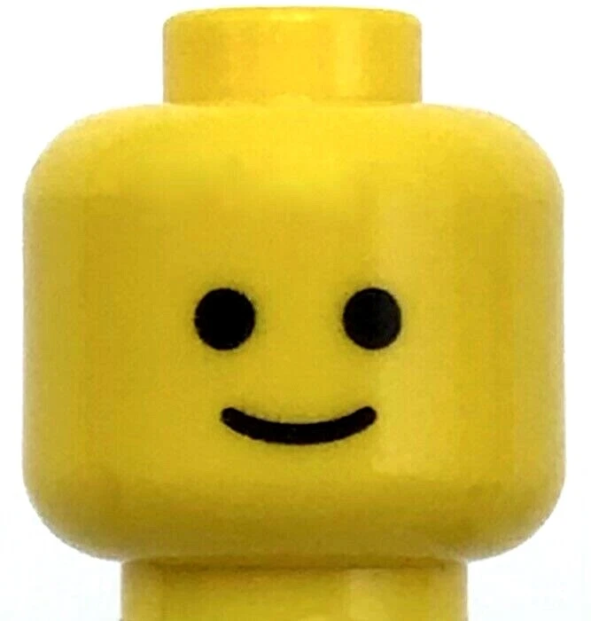 Lego New Yellow Minifigure Head Standard Grin Boy Smile City Figure Piece