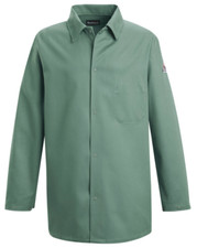 BULWARK 9oz. EXCEL FLAME RESISTANT GREEN JACKET LONG COAT, Size: 5XL, KEW2VG