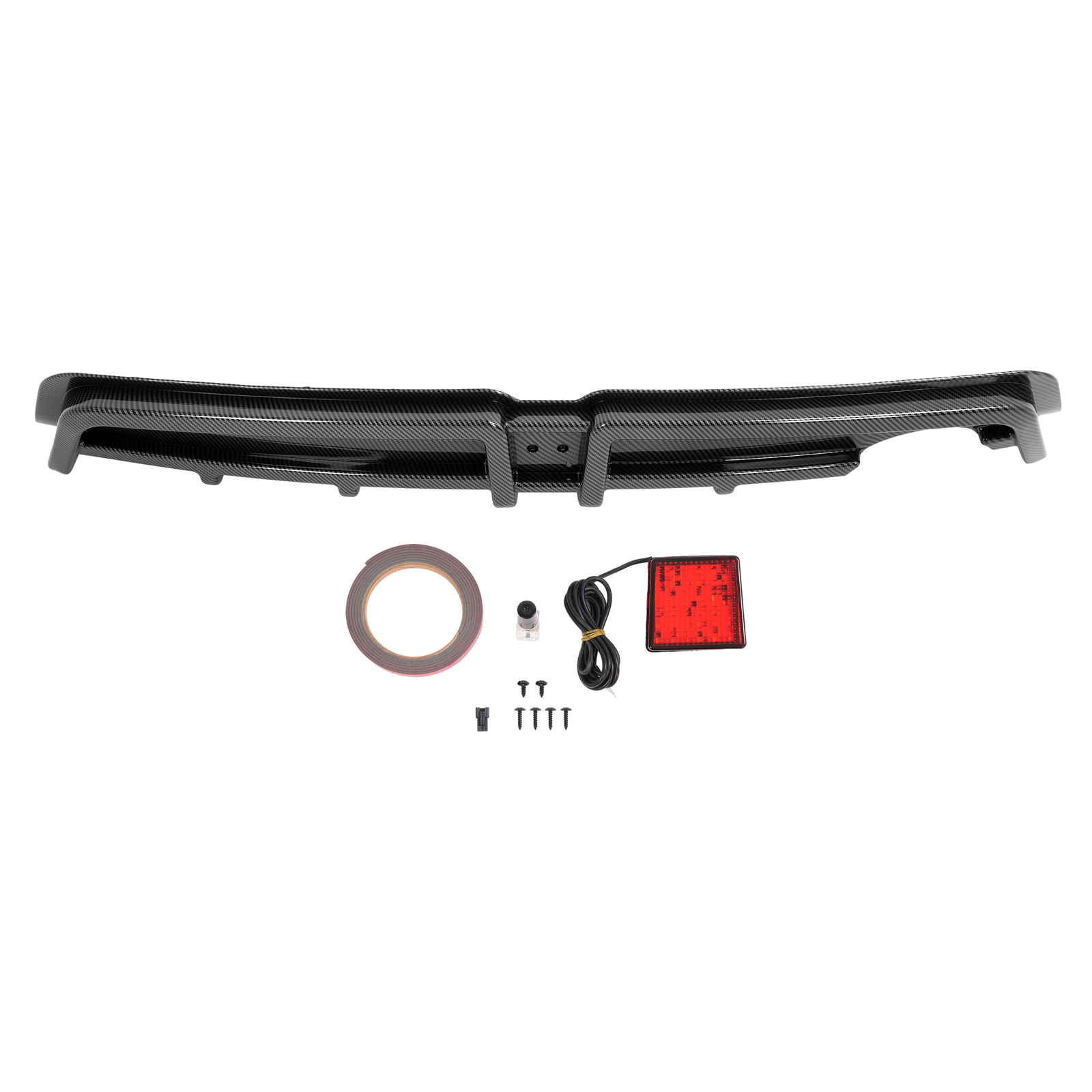 Rear Bumper Diffuser w/LED For Honda Civic 2006-2011 Mugen RR Carbon Fiber Style