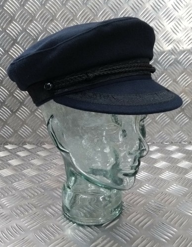 Blue Wool Mix Lined Breton Type Cap 