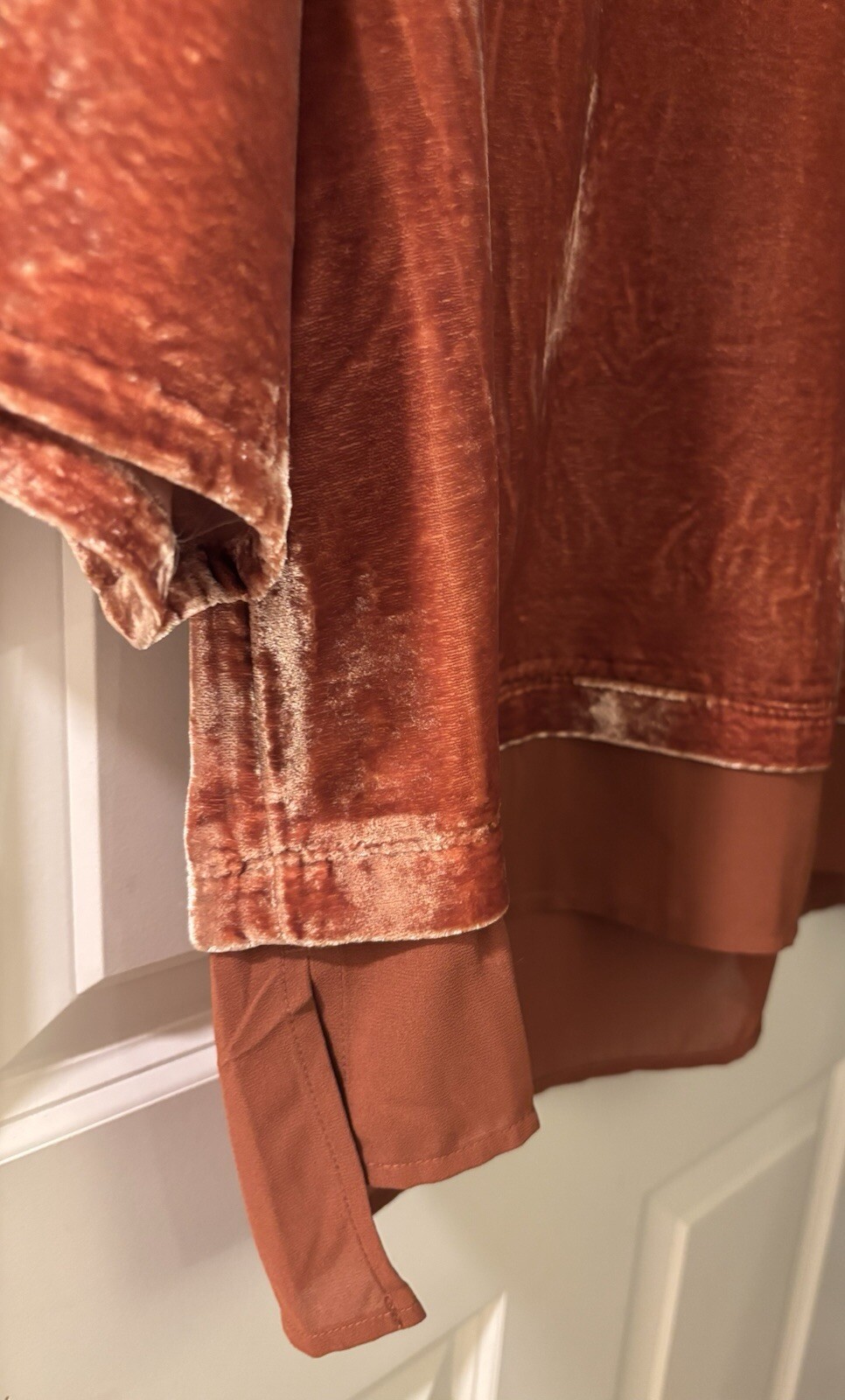 Soft Surroundings Gisella Crushed Velvet Top, Rus… - image 3