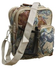 HORSE LOVERS TAPESTRY HORSE DESIGN MESSENGER UTILITY BAG PURSE HANDBAG