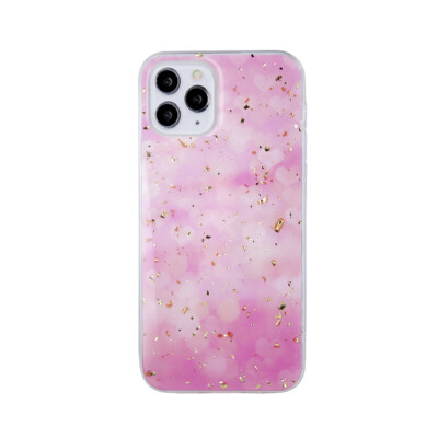 Handy Tasche Brokat Cover Etui Back Glänzend Hülle Schutz Glitzer Muster PINK