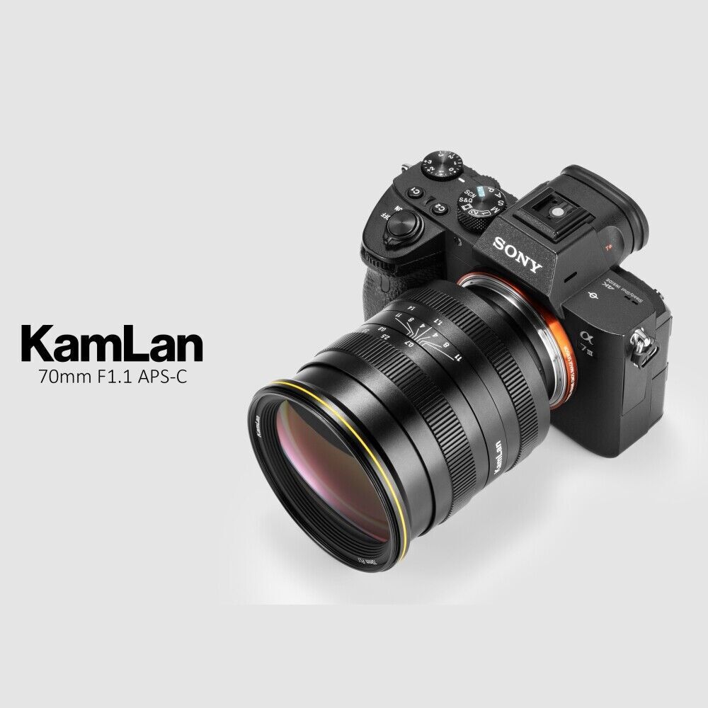 KamLan 70mm F1.1 APS-C Large Aperture MF Lens for Canon EOS