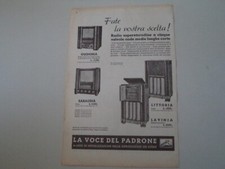 advertising Pubblicità 1937 RADIO LA VOCE DEL PADRONE SABAUDIA/GUIDONIA/LAVINIA
