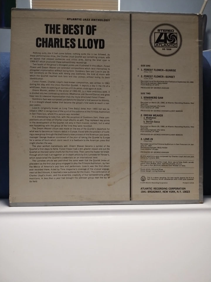 The Best of CHARLES LLOYD 1st Press 1970 ATLANTIC PROMO LP Keith Jarrett WLP - Image 3 of 4