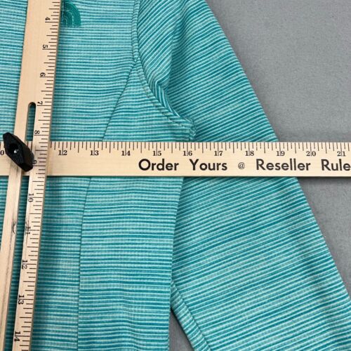 The North Face Jacket Girls Medium Blue Teal Stripe Full Zip Sweater Active - Picture 11 of 16