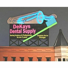 DeKays Dental Supply Miller's Engineering  Animated Neon Sign O/HO Scale #9881