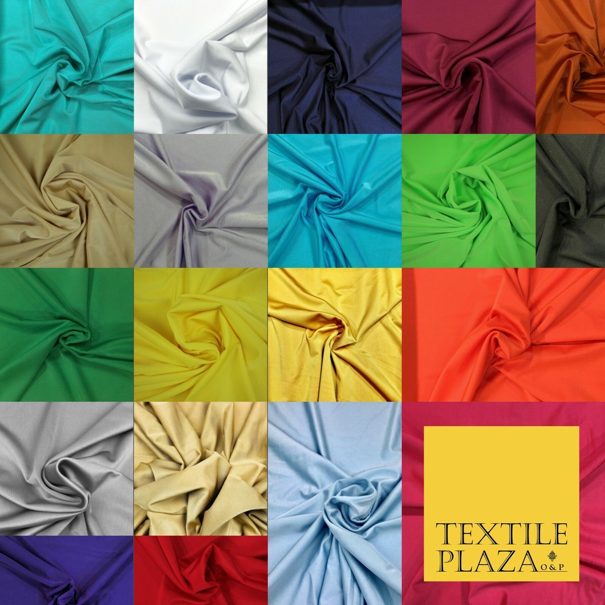 20 COLOURS Luxury Stretch Lycra Spandex Nylon Jersey Fabric - Main Image