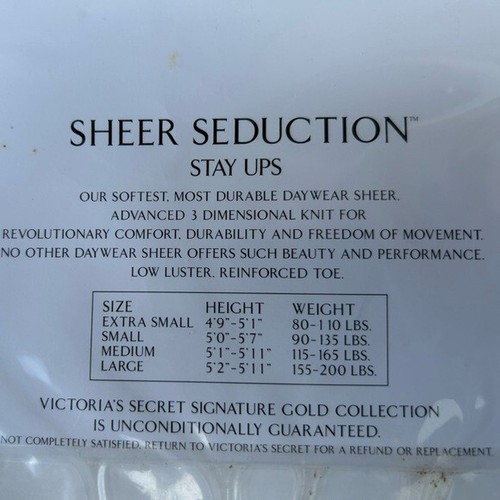 Victoria’s Secret Sheer Seduction Stay Ups Thigh Hi Hosiery Size Medium - Picture 2 of 6
