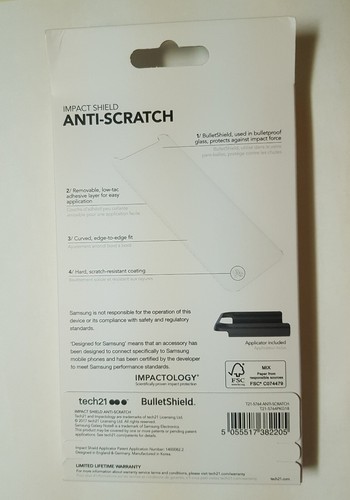 New Tech21 Impact Shield Anti-Scratch Screen Protector for Samsung Galaxy Note 8 - Picture 2 of 4