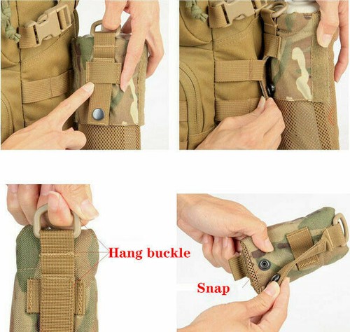 Bicycle Outdoor Tactical Molle Water Bottle Bag Kettle Pouch Mesh Holder Hiking - Picture 5 of 26
