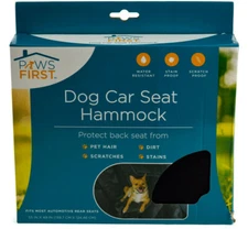 Paws First Dog Back Seat Car Cover Hammock Black 55 x 49 Most Rear Seats Sealed