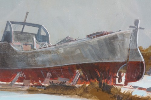 Robert Pailthorpe Old Fishing Wharf Nautical Rhode Island Seascape Watercolor 28 - Picture 10 of 11