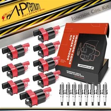 A-Premium 8x Red Round Ignition Coil & IRIDIUM Spark Plug Kits for Chevy Tahoe