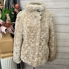 *bg Nwt Khaki Dept Long Sleeve Full Zip Women's Faux Fur Jacket Xl