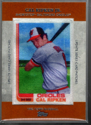 A6765- 2013 Topps Update Rookie Gedenkausgabe Flicken #1 Cal Ripken Jr. Nm-Mt